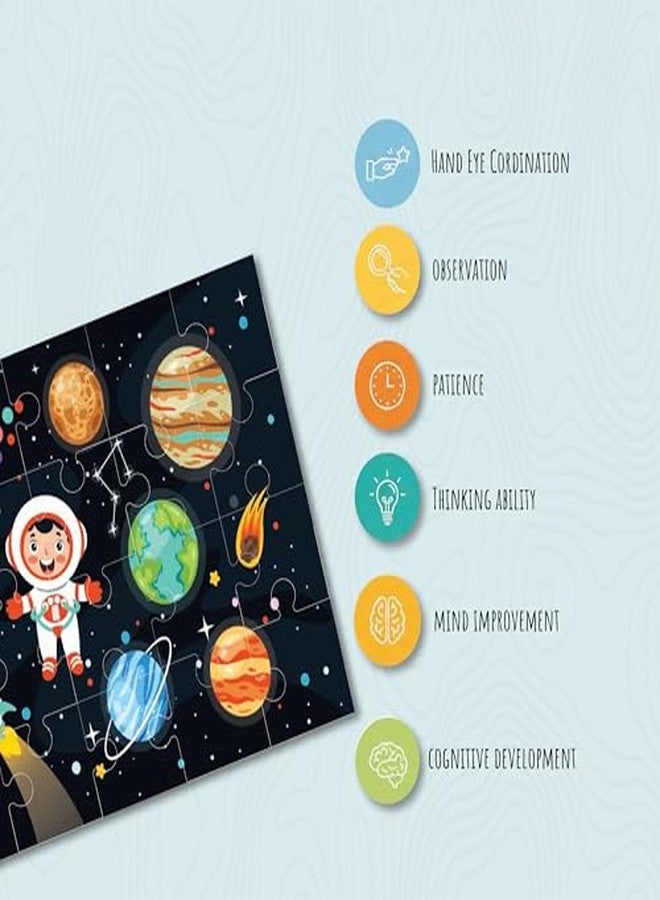 Khilonewale Space Puzzle for Kids 3+, 8x12 Educational Jigsaw with Planets, Rockets, Astronauts and City Vehicles, Learning Toy for Boys and Girls (Kid Astronaut Voyage48) - Image 4
